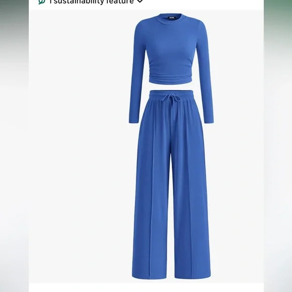 BTFBM 2 Piece Sets For Women Ribbed Matching Lounge Set - Picture 1 of 5